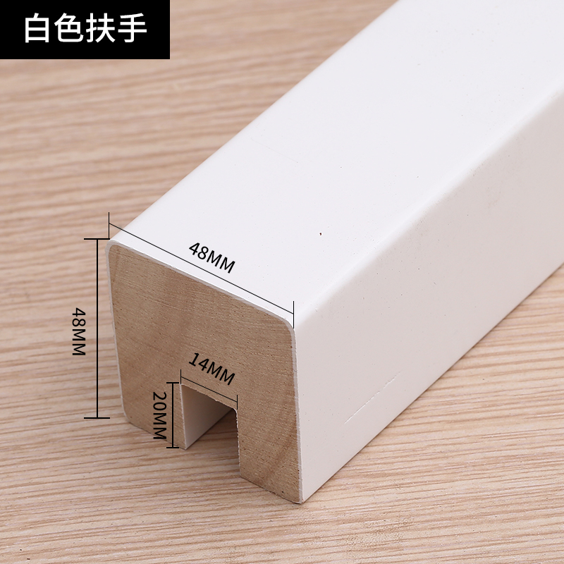 室内简约钢化玻璃楼梯扶手 复式实木卡槽玻璃扶手 阁楼实木头扶手