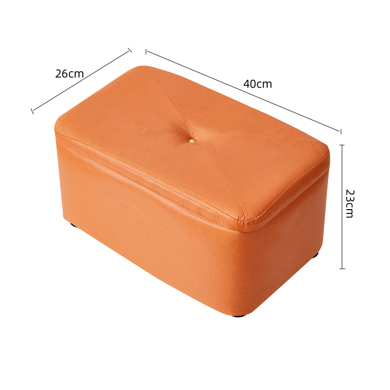 收纳换鞋凳科技布沙发脚凳储物凳小板凳客厅茶几方凳子家用凳矮凳