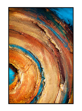 大芬村手绘油画橙色抽象竖版玄关走廊落地挂画现代简约轻奢装饰画