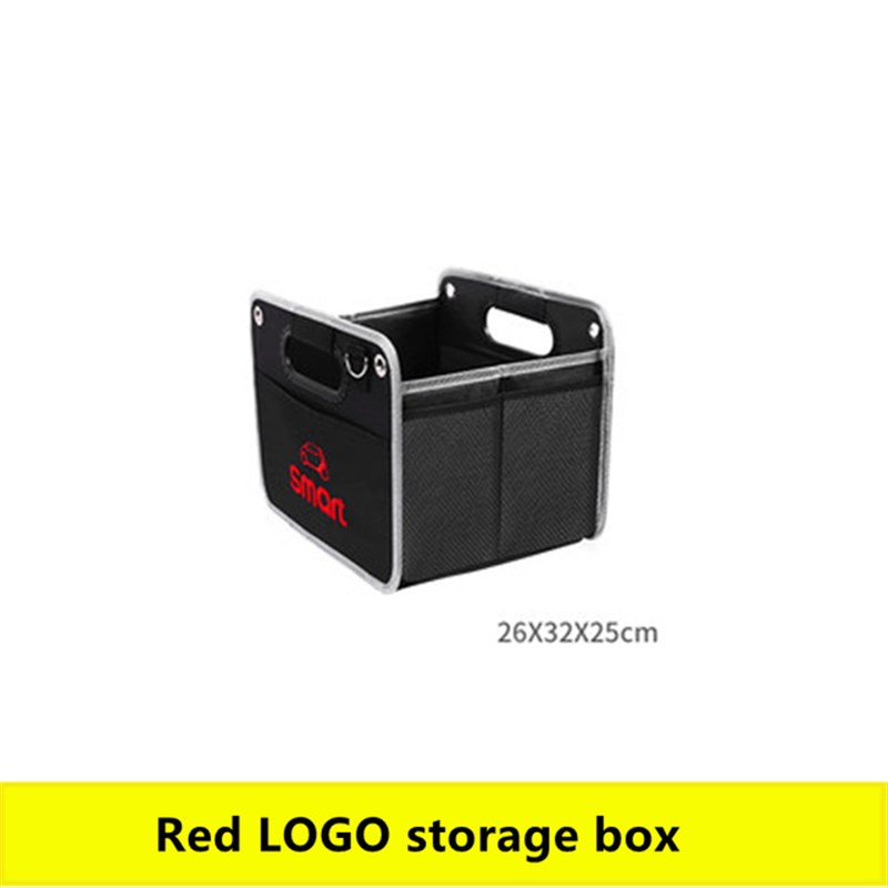 适用奔驰smart后备箱收纳盒刺绣logo车载折叠储物箱多功能收纳箱