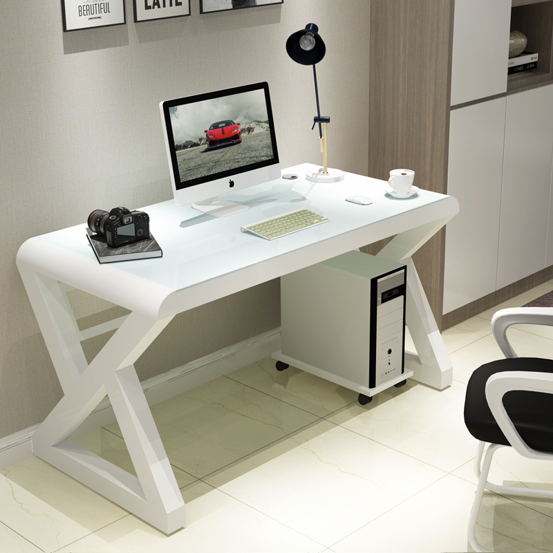 电脑桌台式家用简约现代经济型书桌钢化玻璃学公桌游戏电竞桌