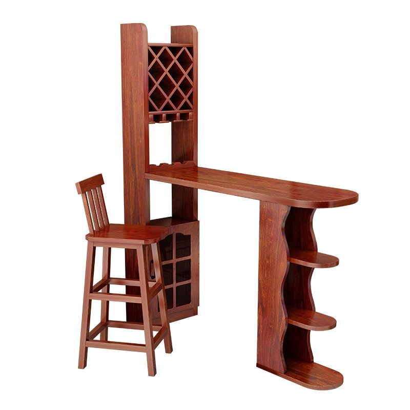 实木碳化吧台家用酒柜客厅吧台桌开放式厨房隔断柜欧式玄关柜