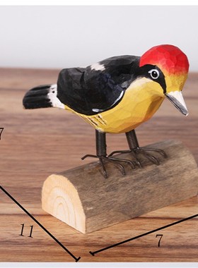 小胖鸟木雕摆件  小瘦鸟挂件 动物木雕 小鸟实木雕塑创意桌面摆件