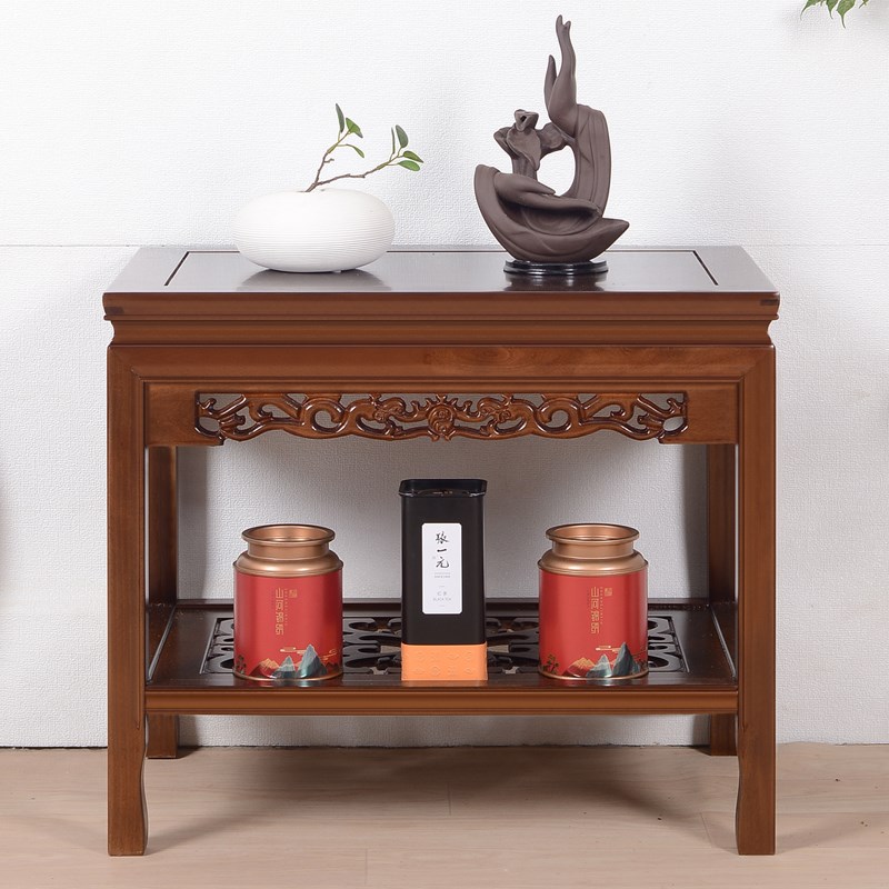 0沙0%全实木新中式盆景架鱼缸花架奇石架桌置物1架发边角几4528小