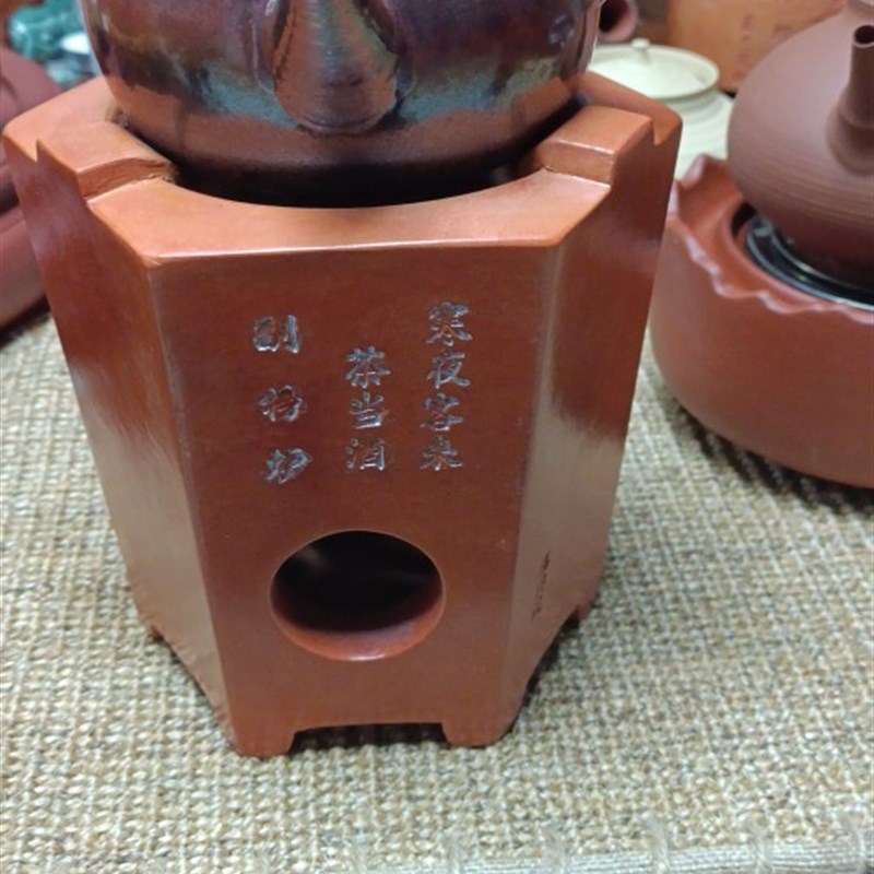 副榜炉潮州工夫茶红泥电炭炉改装电热丝副榜炉纯手工砂铫电陶炭炉