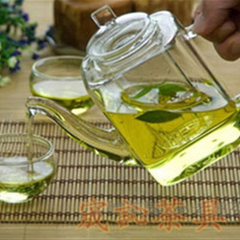 方形耐热玻璃茶壶耐高温玻璃茶壶  带内胆过滤茶壶410ml