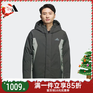 Adidas阿迪达斯鸭绒男连帽加厚短款 羽绒服冬保暖夹克外套KC2508