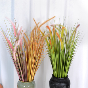 婚庆仿真狗尾巴草室内马尾草盆景装饰马尾盆栽绿植干花大号枯草叶