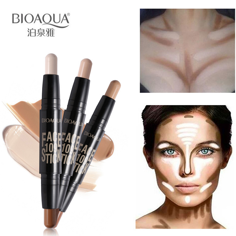 潮流新品BIOAQUA Double Head 3D Bronzer Highlighter Stick Con