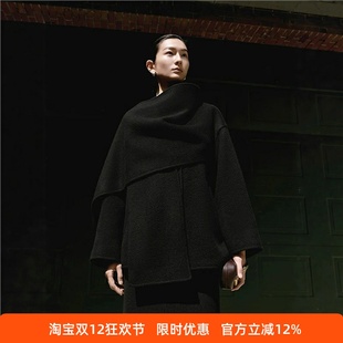 ariosec艾诺丝女神官方旗舰店25冬新围巾款毛呢大衣外套AR233001