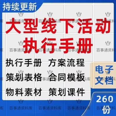 大型线下活动策划执行手册方案会务流程合同对接单SOP模板表素材