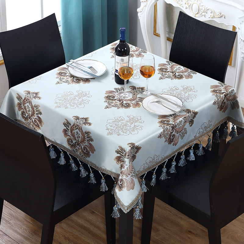 欧式小方桌桌布正方形酒店餐桌布茶几桌布客厅家用防烫麻将桌布
