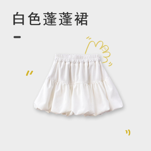 中大童白色裙子夏季薄款