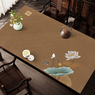 新中式餐桌垫桌布防水防油防烫免洗高级感茶几台面保护垫茶桌垫布