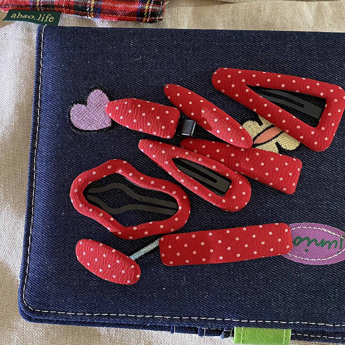 韩系显白红色波点布艺发夹bb夹复古少女侧边夹碎发刘海夹发饰新款,饰品/流行首饰/时尚饰品新,发饰,淘宝优惠券,粉丝福利购,淘宝优惠卷