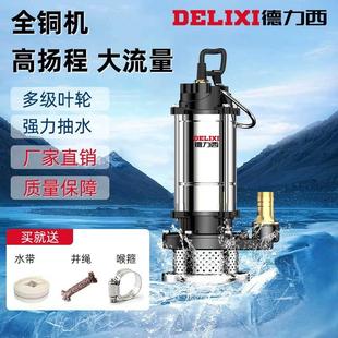 家用大功率污水泵农用排污自动大吸力 德力西新一代直流吸水泵
