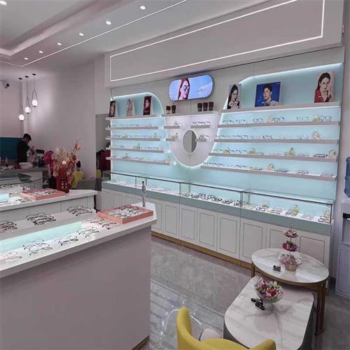 定制眼镜柜眼镜店烤漆展示柜靠墙太阳墨镜展示架玻璃柜台陈列高柜