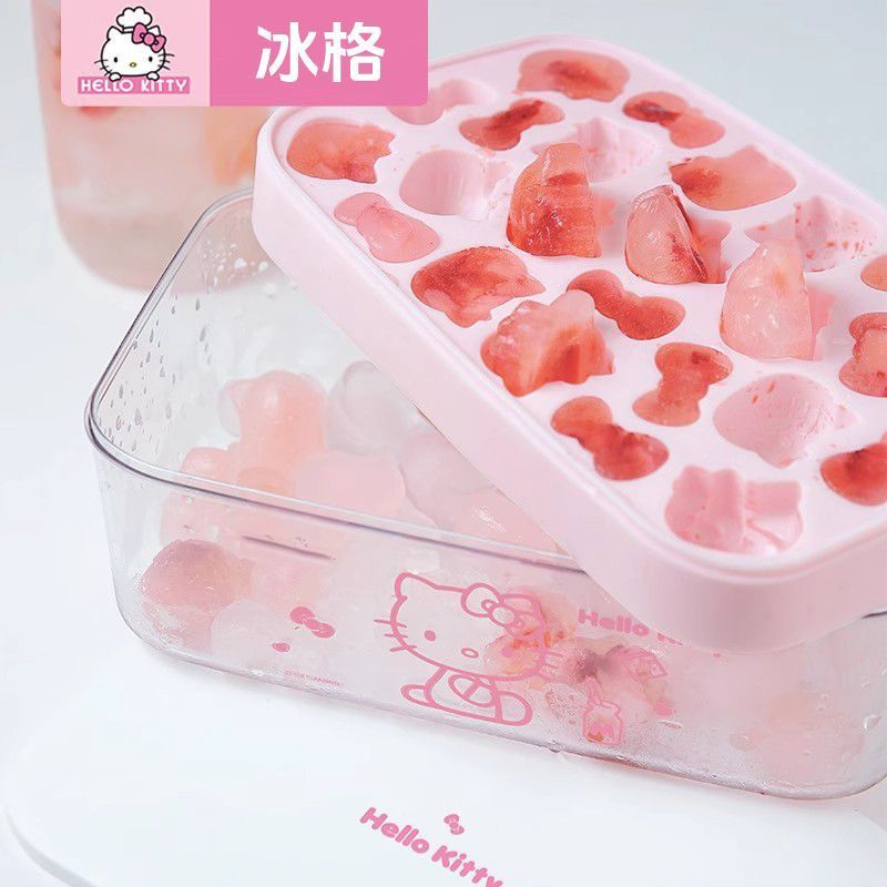 卡通可爱KT猫硅胶冰格模具自制冰块食品级创意家用大容量制冰神器
