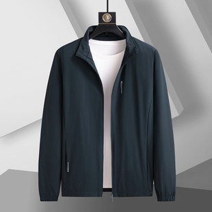 大码 高端立领外套男春秋季 宽松运动夹克休闲上衣 衣柜 成熟男人