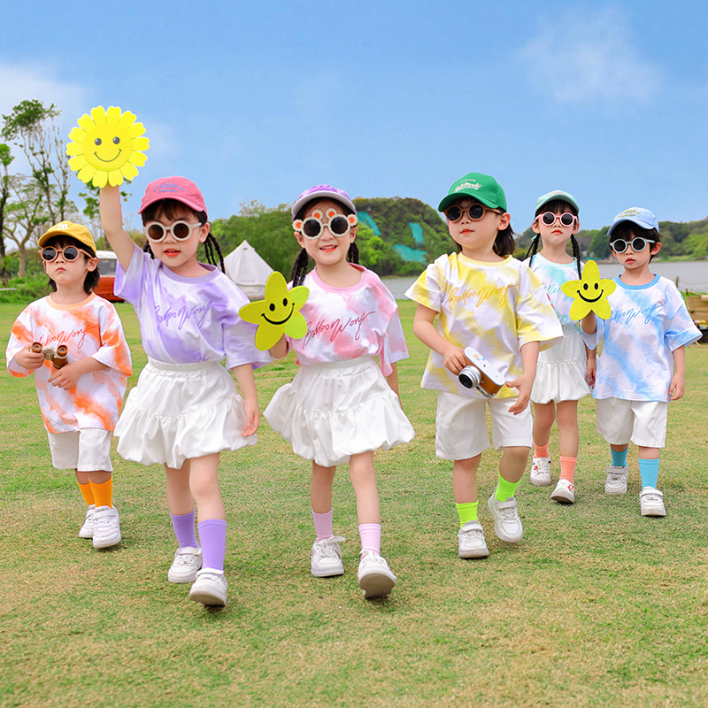 六一儿童演出服夏季小学生校服幼儿园园服班服纯棉短袖运动套装潮