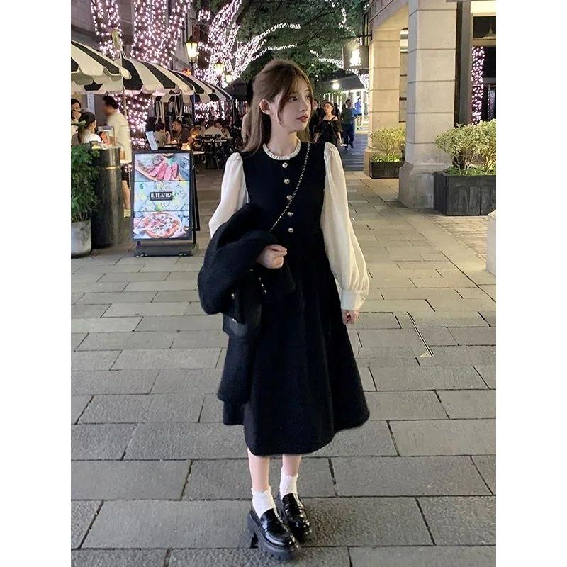 法式泡泡长袖连衣裙女装2