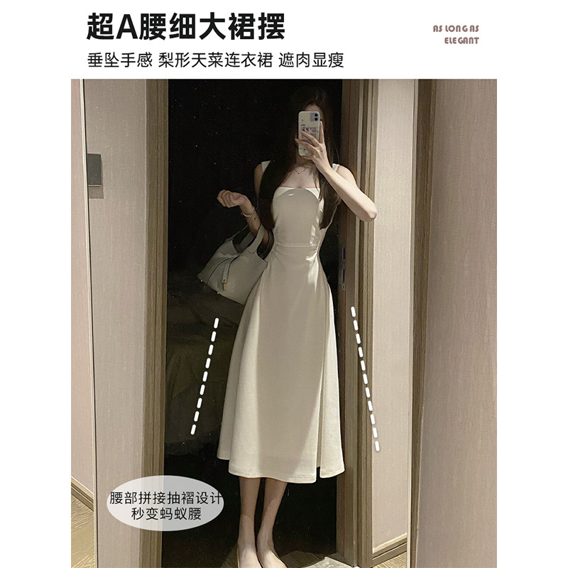 白色吊带洋装女夏2026新