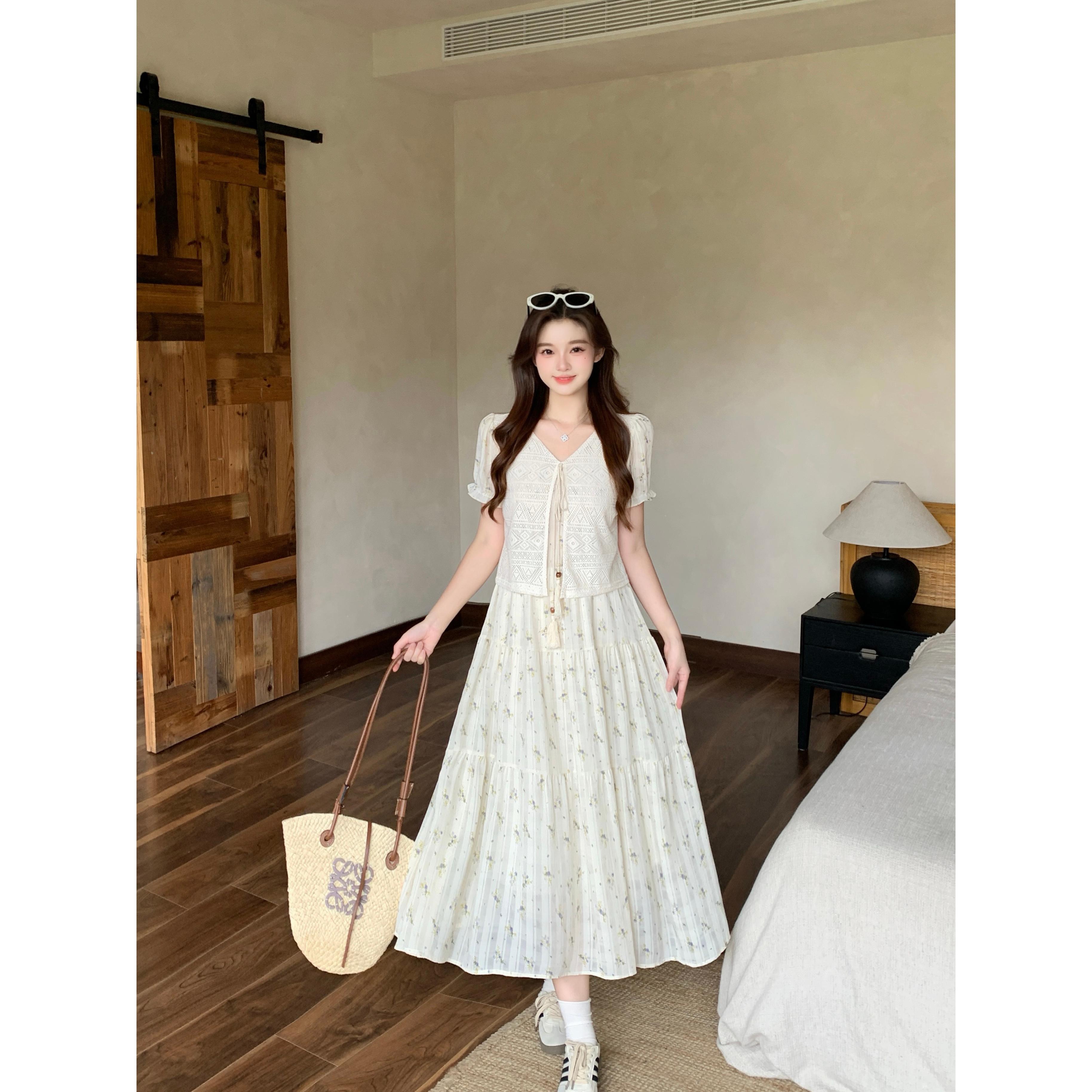 法式绝美洋装子女夏小个