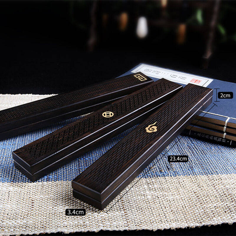 墨凡黑檀木香炉卧香炉紫光檀线香盒香座香器线香熏香炉黑檀薄款-