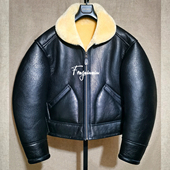 英国B6皮毛一体原产均裂纹欧美复古英国骑士复古夹克外套男女同款