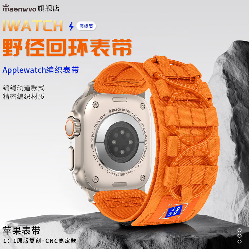 适用iwatch高山野径编绳轨道表带