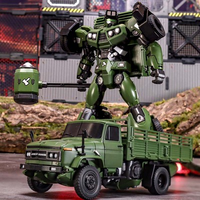 变形汽车模型力将解放卡车CA1411正版合金玩具金刚机甲男孩机器人