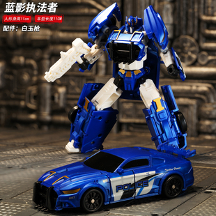 儿童变形玩具男孩警车小汽车模型直升机擎天机甲柱金刚生日礼物