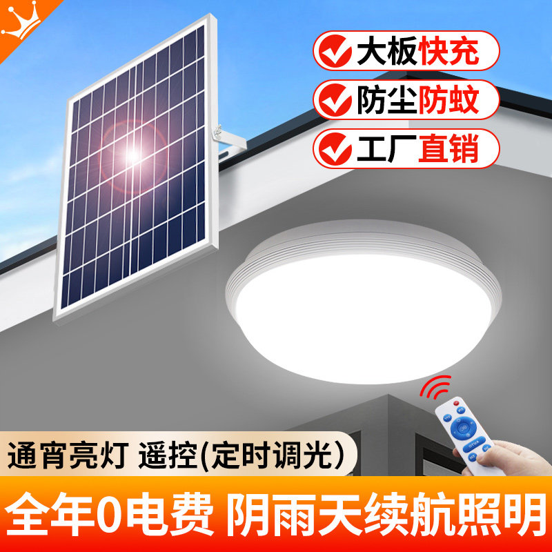 太阳能室内照明灯家用2025新款阳台屋内专用灯新型户外庭院吸顶灯