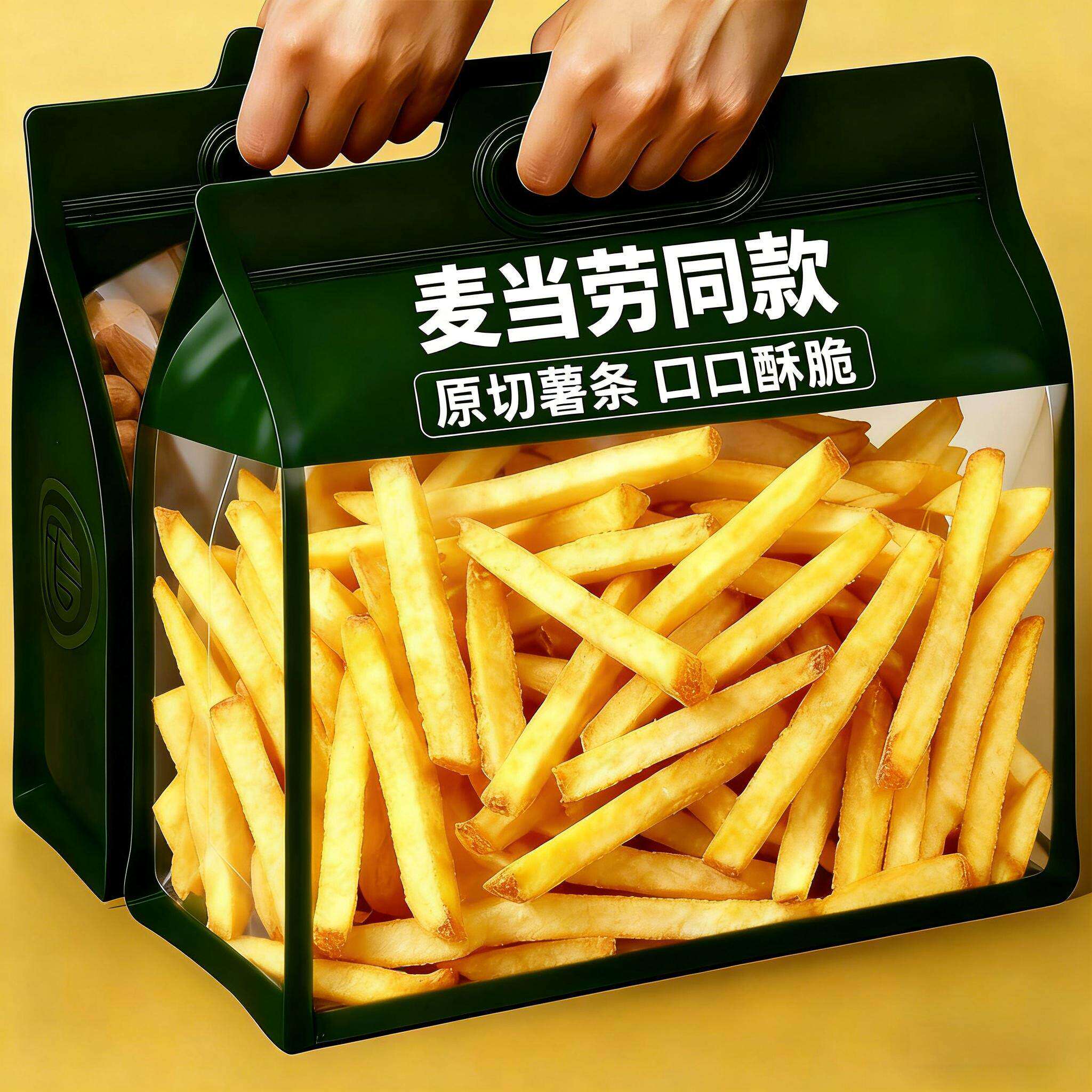 儿童定制薯条半成品冷冻肯德基空气炸锅裹粉细粗薯番茄酱独立小包