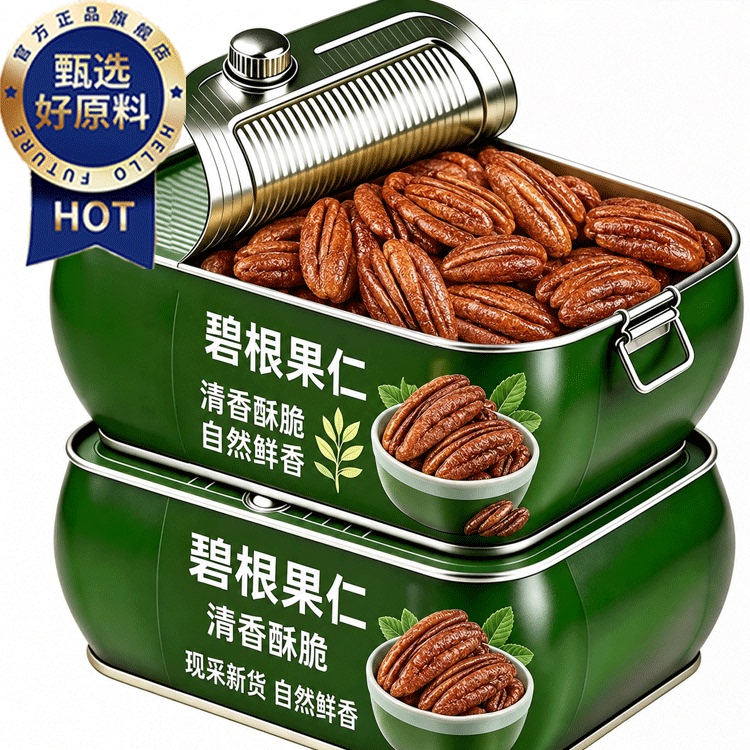 新鲜碧根果仁官方旗舰店2026新货原味无添加长寿果儿童营养坚果仁图片