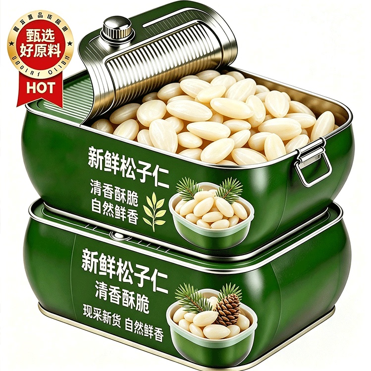 新鲜松子仁官方旗舰店2026新货大颗生熟东北松子儿童营养坚果仁