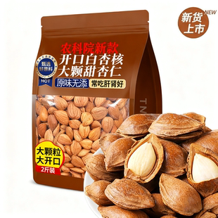 农科院新款开口白杏核原味无添加大颗粒甜杏仁坚果零食官方旗舰店
