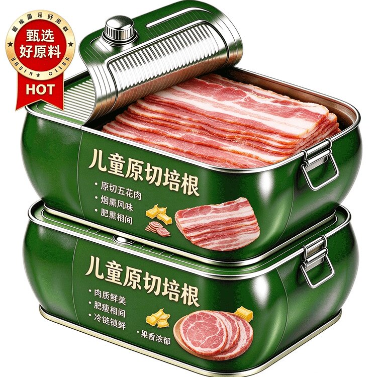 新鲜培根儿童原切肉片三明治手抓饼专注儿童营养早餐官方旗舰店