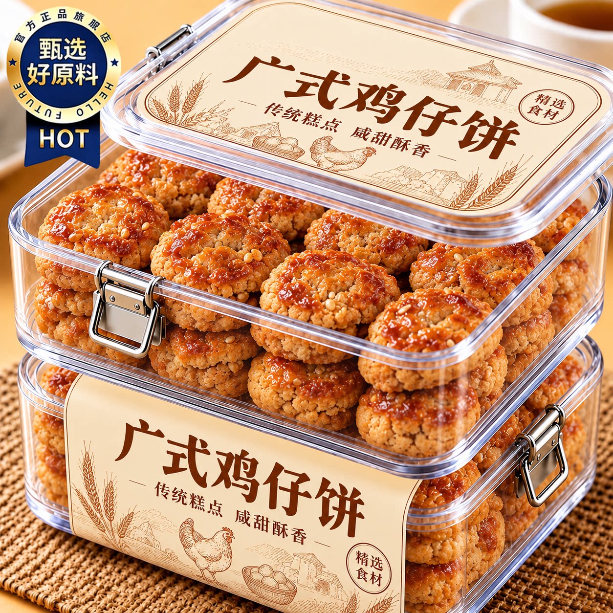 2026商超同款广州鸡仔饼正宗广东特产官方旗舰店独立小包装澳门