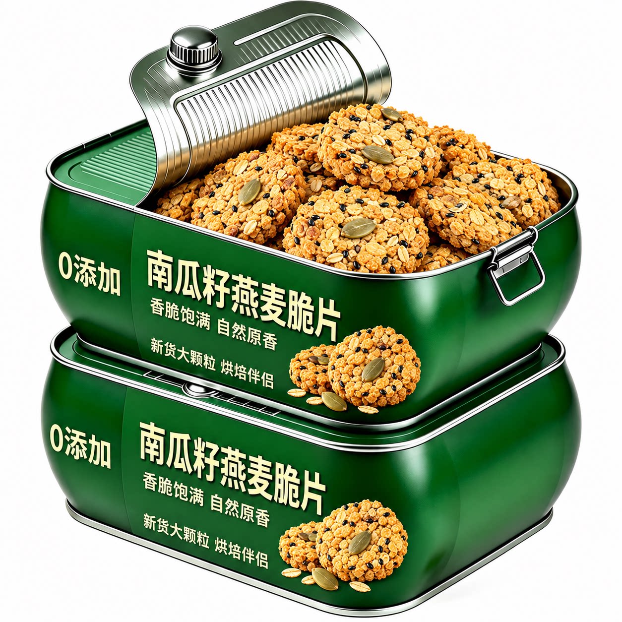 无糖南瓜籽燕麦脆片官方旗舰店早餐饼干粗粮抗饿饱腹糖尿人专用图片