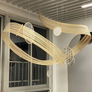 幼儿园环创竹篾装饰班级教室大厅布置中国风创意吊饰挂饰竹排竹片