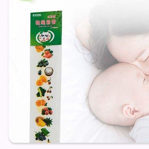 粘蝇彩带粘蝇彩条板  粘蝇条贴纸粘蝇子卷灭蝇药苍蝇贴条诱蝇图片