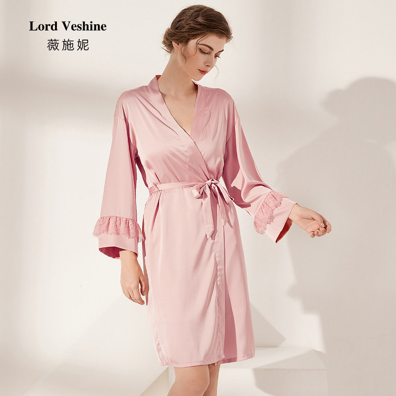 薇施妮性感睡衣女薄款春秋季高级感纯欲风蕾丝吊带睡裙两件套