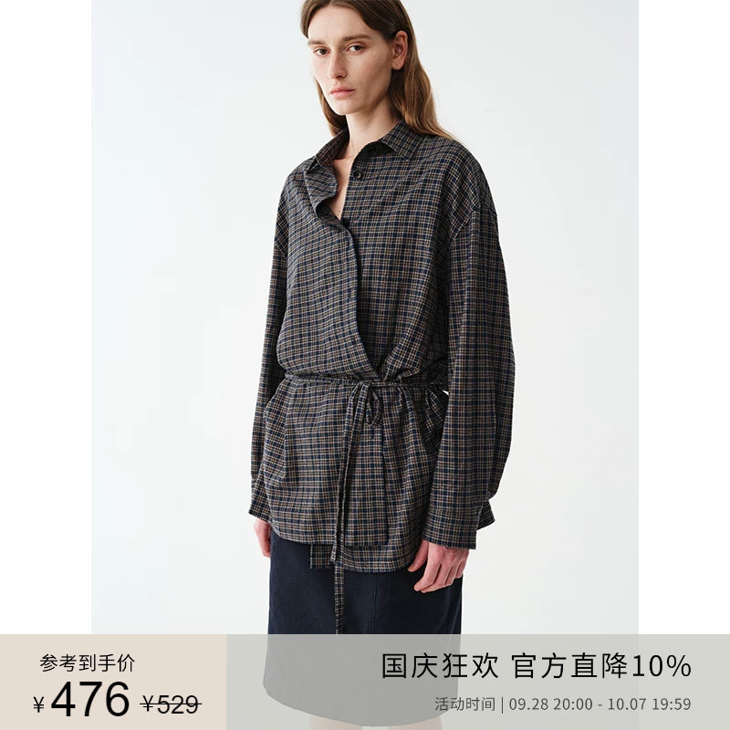 PLANITES vol.21 高支纯棉磨毛感 格纹多穿系带衬衫图片