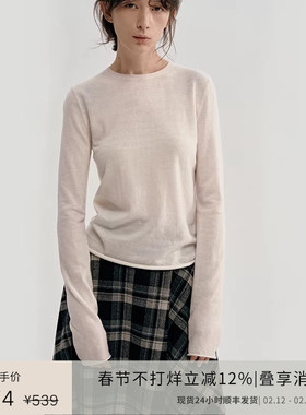 PLANITES 24AW vol.6 羊绒混纺针织高领短袖/圆领长袖叠穿打底衫