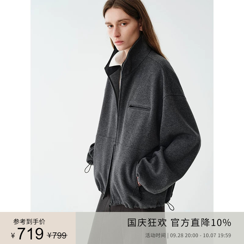 PLANITES vol.21 牦牛绒暖感混纺 撞色运动卫衣外套图片