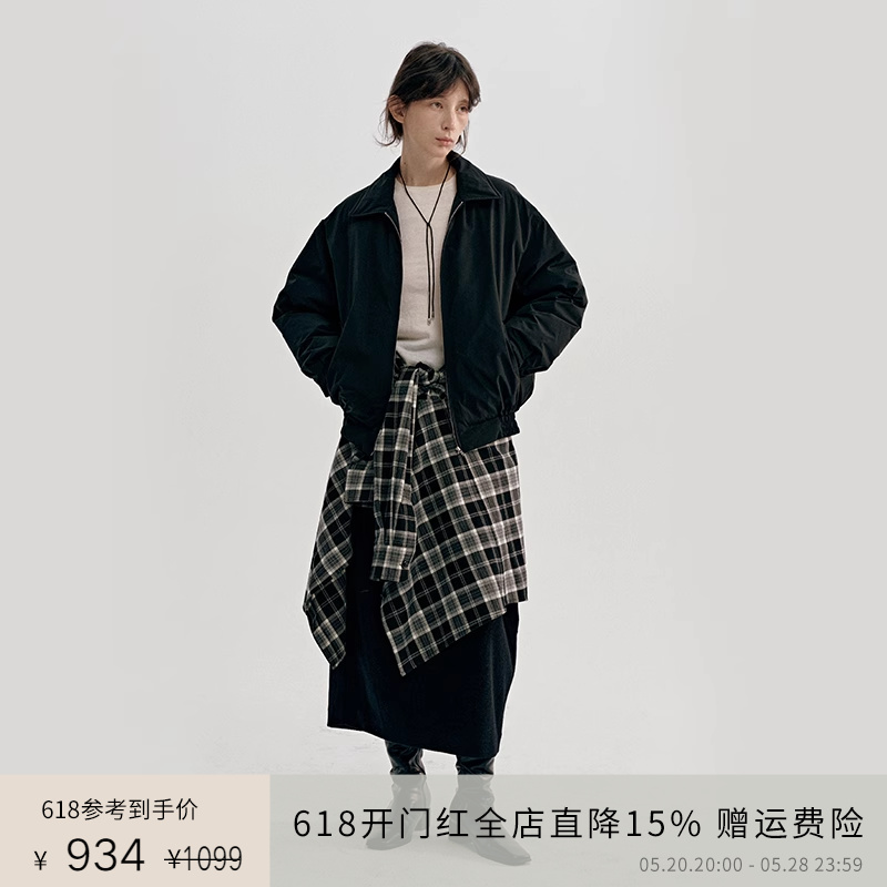 PLANITES 23AW vol.6 90白鹅绒午夜黑轻型短款羽绒拉链夹克