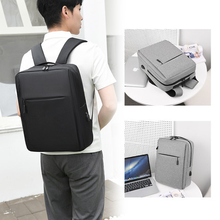 商务双肩电脑包男士大容量多功能笔记本背包通勤学生书包出差尼龙背包