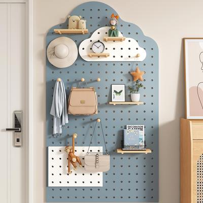 实木定制洞洞板挂板云朵装饰隔板置物架书桌模型墙展示架电箱装饰