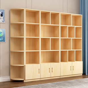 全实木儿童书架落地松木书柜置物架储物柜客厅家用组合多层收纳柜